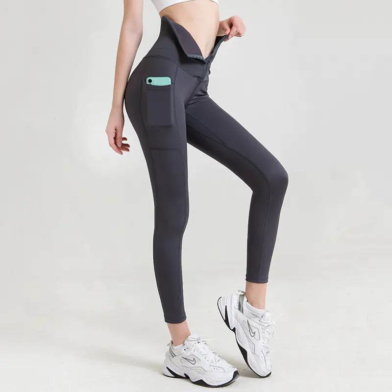 High Waist Plus Size Yoga Pants with Pockets
