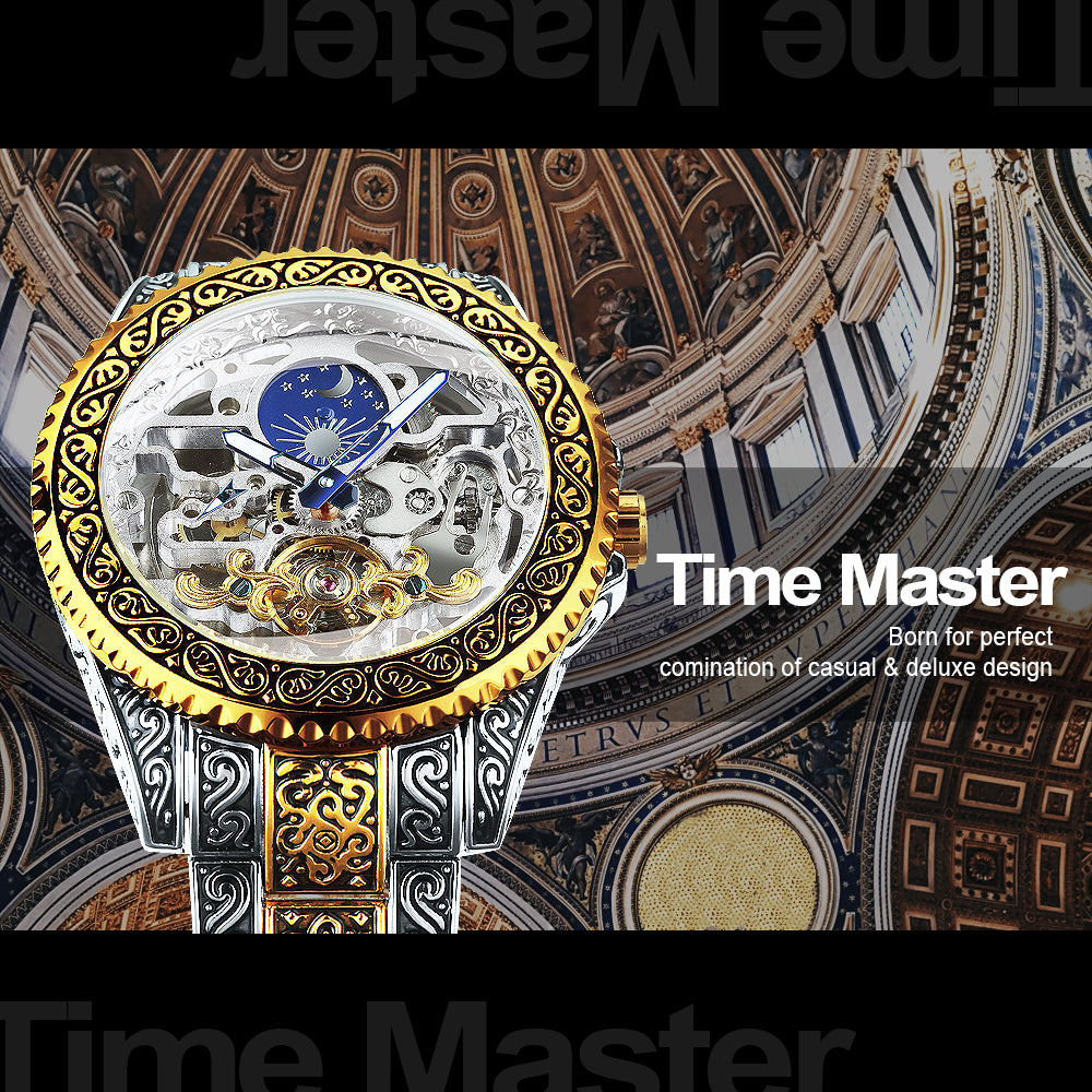 Vintage Hollow Carved Automatic Mechanical Watch