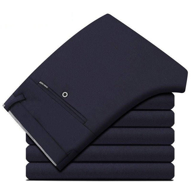 Men's Elastic Band Straight Casual Business Pants