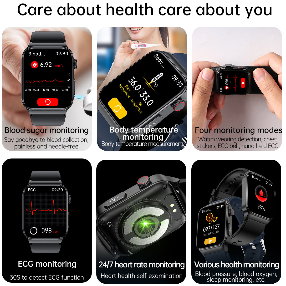 Smart Watch for Non-Invasive Glucose and ECG Monitoring