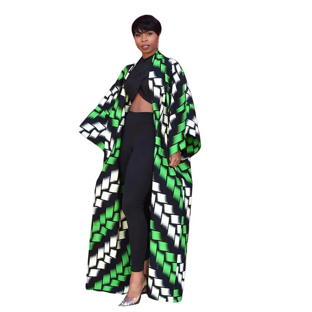 Winter Trench Full Sleeve Print Windbreaker Coat for Women