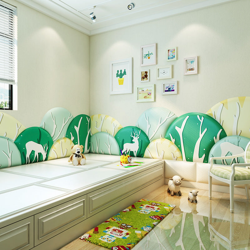 Forest-Themed Soft Wall Padding for Kids' Rooms