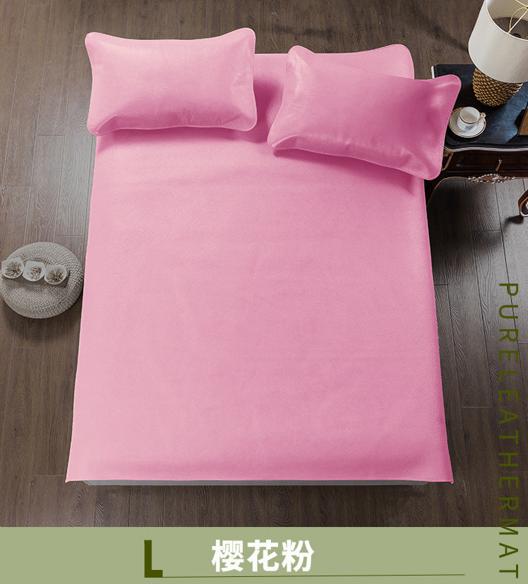 Premium Solid Color Buffalo Leather Mat Set (3 Pieces)