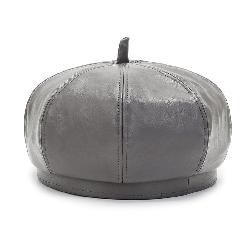 Korean Style PU Octagonal Fashion Hat