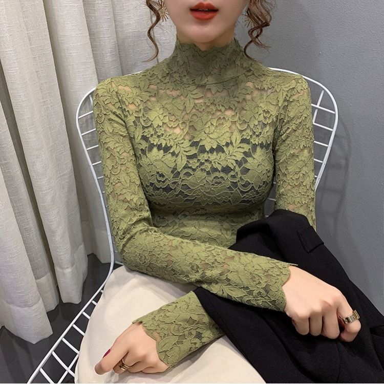 Lace High-Neck Top for Women - Versatile All Seasons