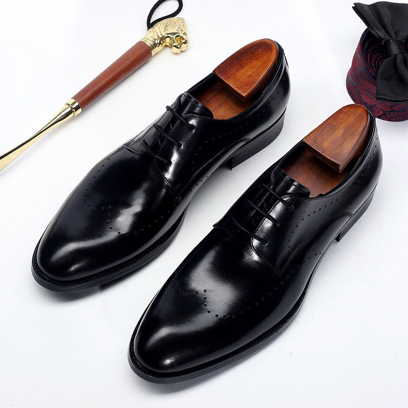 Handmade Carved Leather Shoes for Men (Large Size)