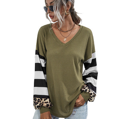 2023 Women's Striped Long Sleeve T-Shirt for Fall/Winter