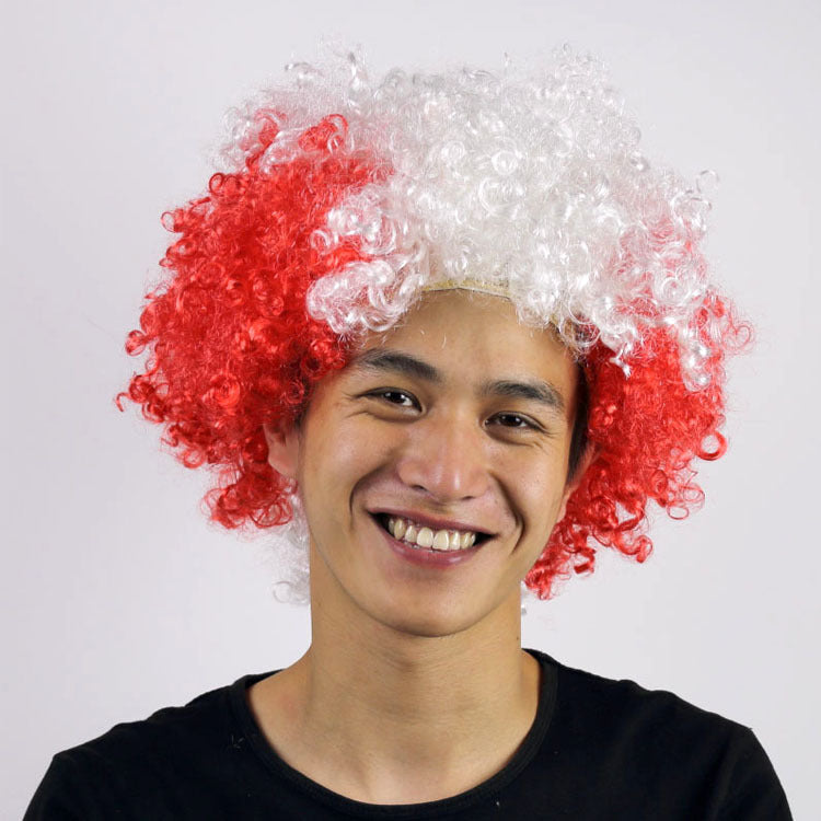 European Cup World Cup Flag Color Wig for Parties