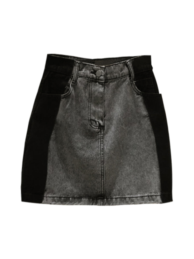 High Waisted A-Line Denim Skirt