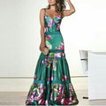 Elegant Women's Long Evening Dress with Straps