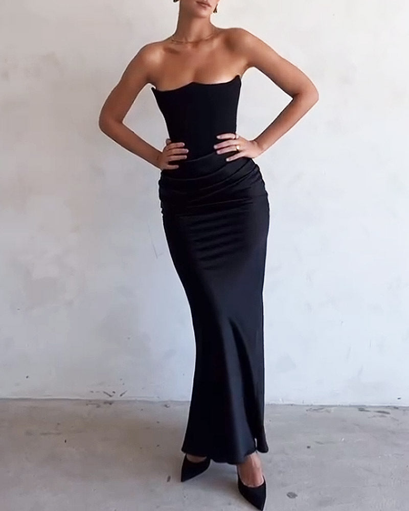 Trendy Sleeveless Bodycon Wrap Dress in Solid Colors