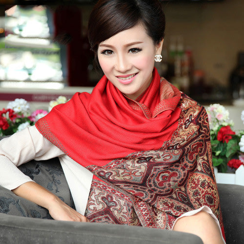 Bohemian Women's Long Cotton Scarf - Warm Shawl