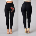 Embroidered Pencil Pants for Women