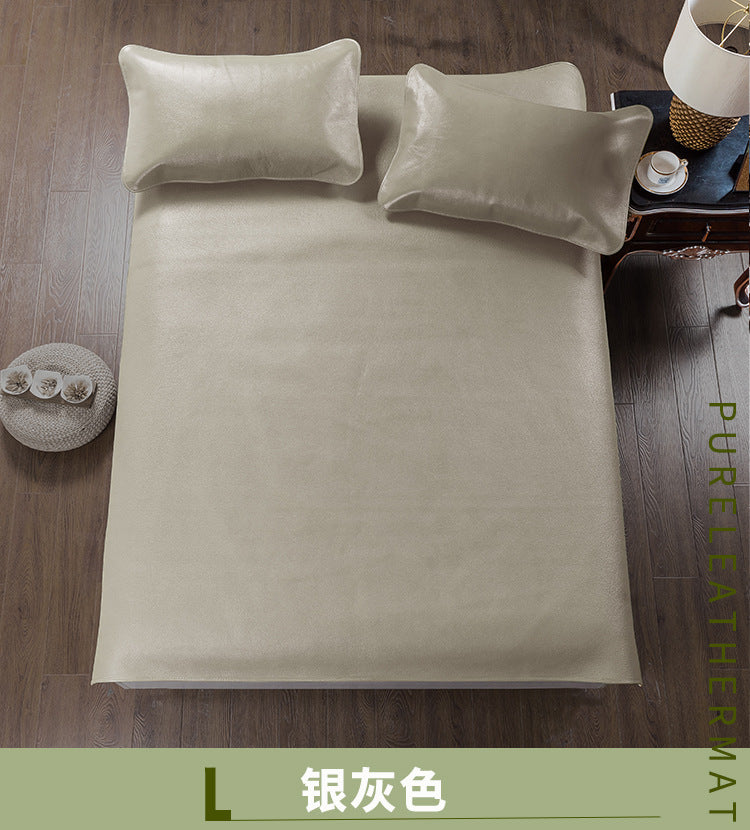 Premium Solid Color Buffalo Leather Mat Set (3 Pieces)