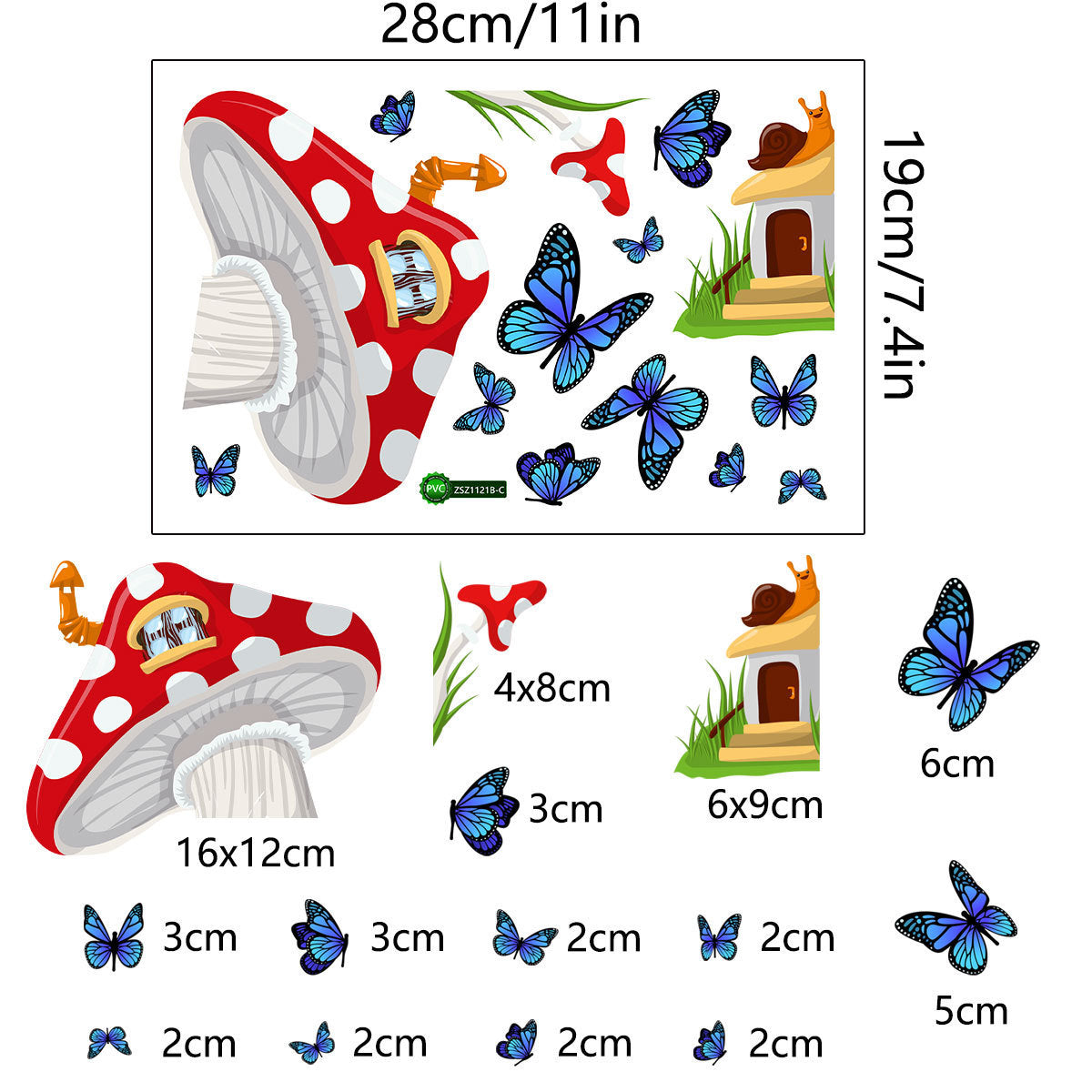 Glow-in-the-Dark Fairy Mermaid Butterfly Wall Stickers