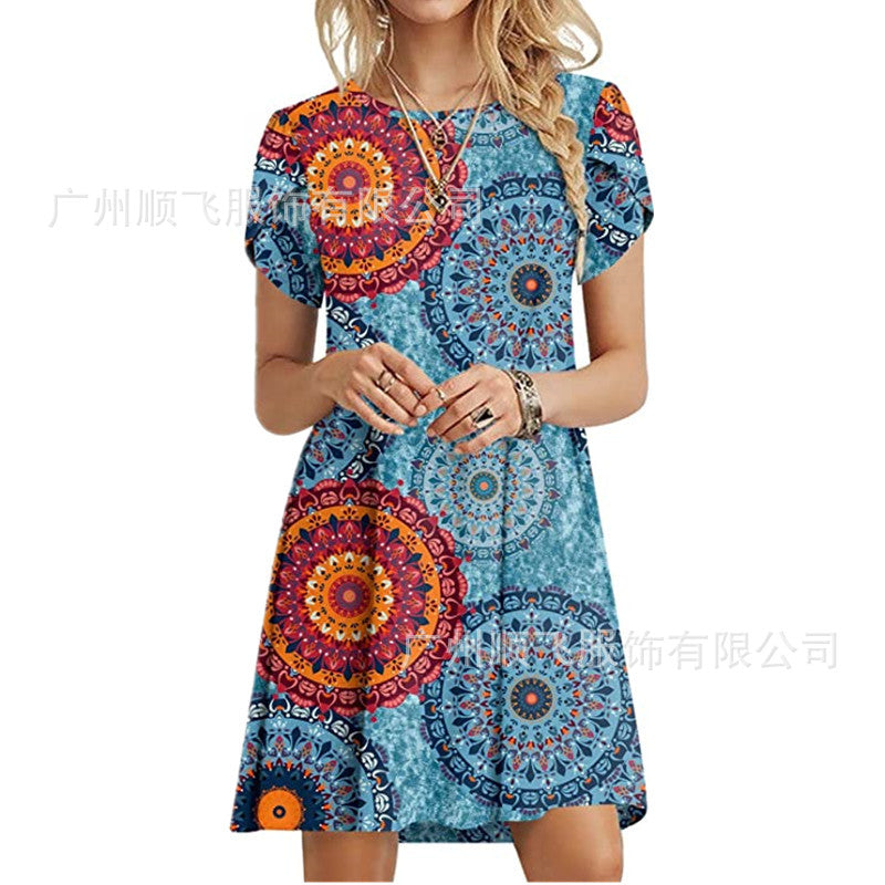 Printed Pocket Dress for Women