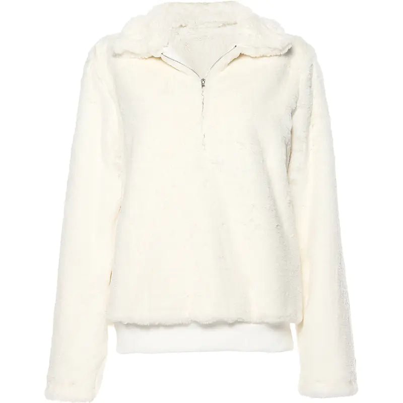 KLIU Cozy Solid Color Winter Fuzzy Oversized Sweater