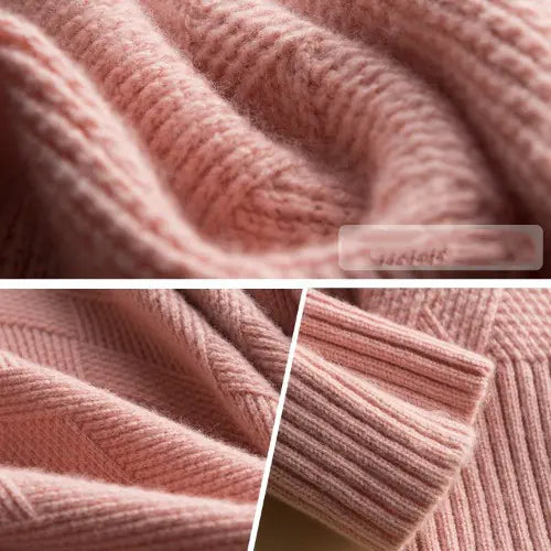 Autumn Winter High Neck 100% Cashmere Sweater for Women