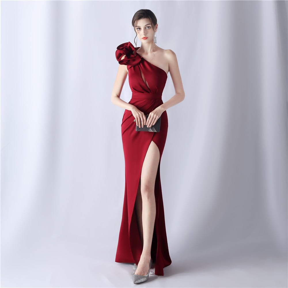 Craft Flower Evening Dress for Wedding or Banquet