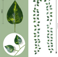 12pcs Artificial Green Leaf Hanging Vine for Decor