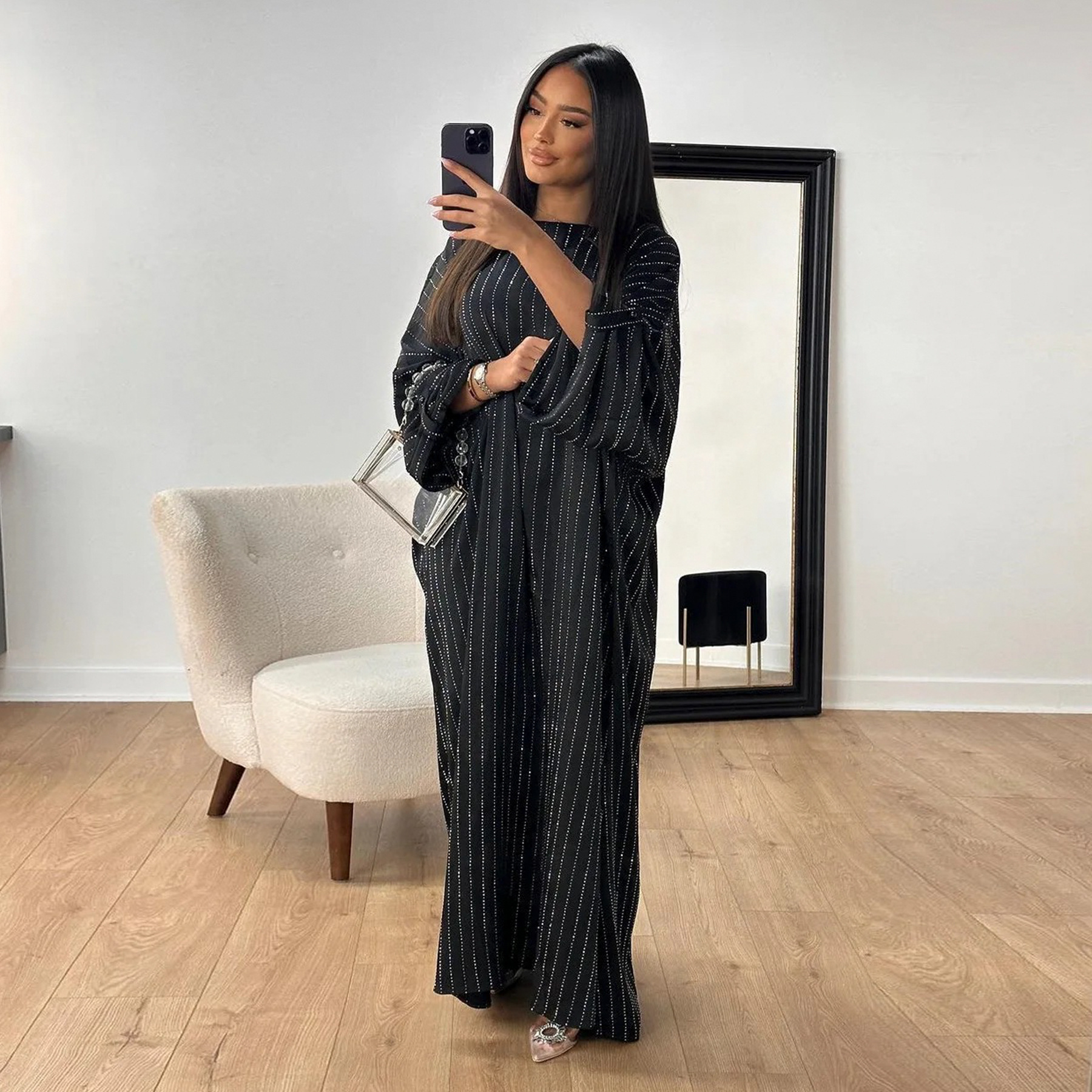 Striped Lace-Up Waist Dress