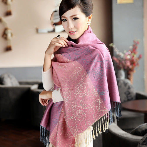 Bohemian Women's Long Cotton Scarf - Warm Shawl