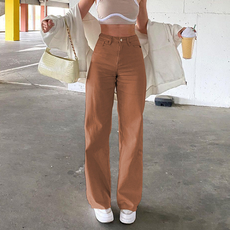 Trendy Women's Slim Wide Leg Fashion Jeans