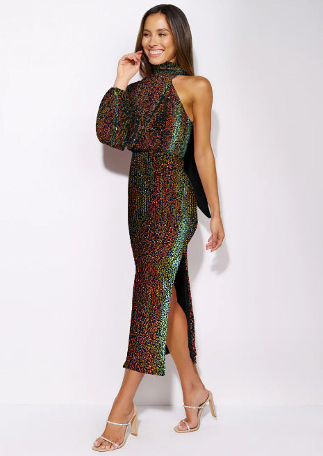 Sequin Scarf and Beaded Dress for Women