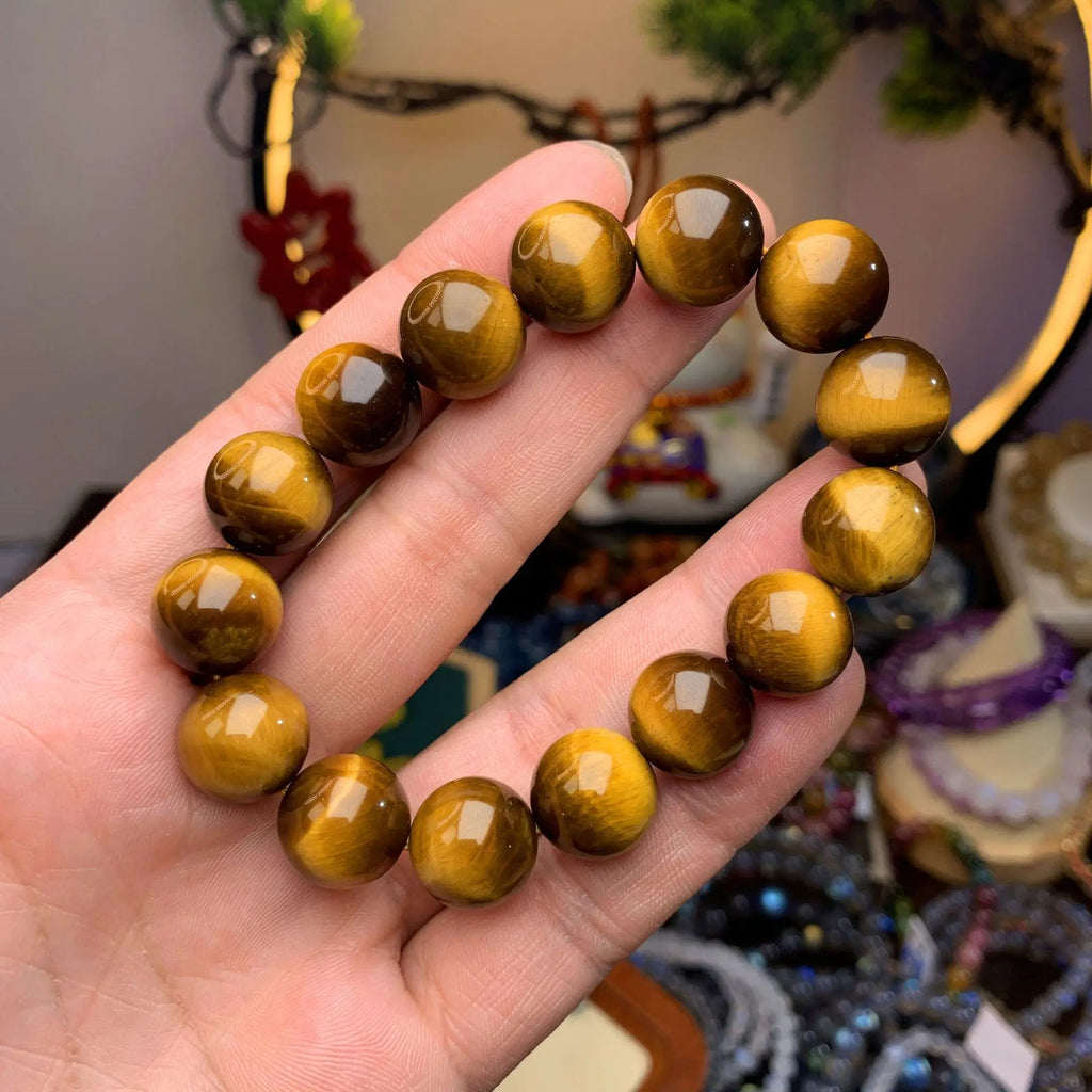 Natural Yellow Tiger Eye Lightning Cat Eye Bracelet