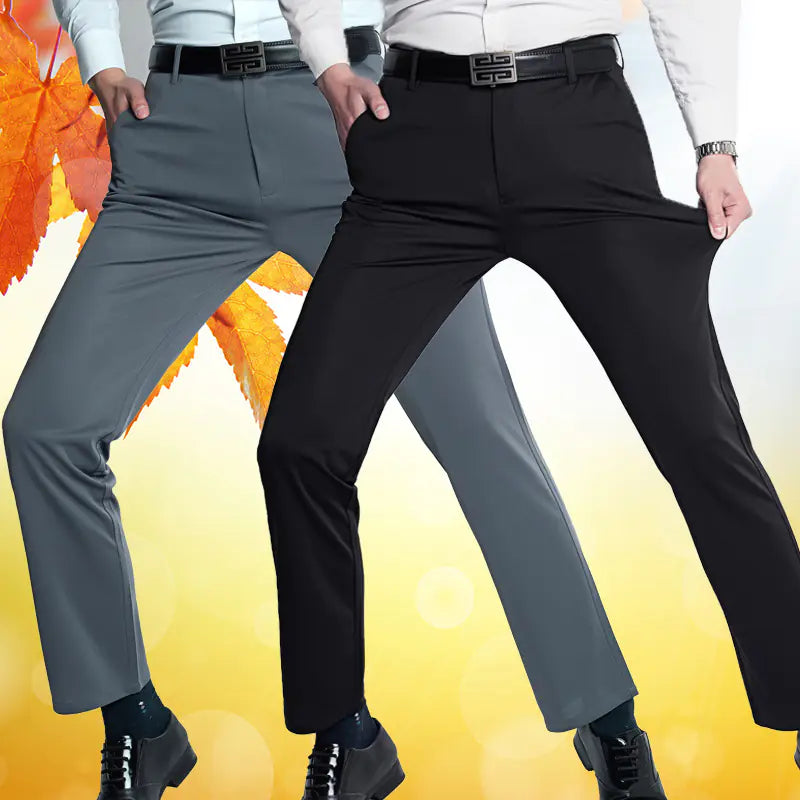 Autumn Men's Stretch Knitted Straight Business Pants