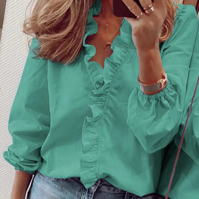 Casual Cute Long Sleeve Women's Office Shirt
