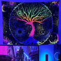 UV Light Fluorescent Tree of Life Tapestry Decor