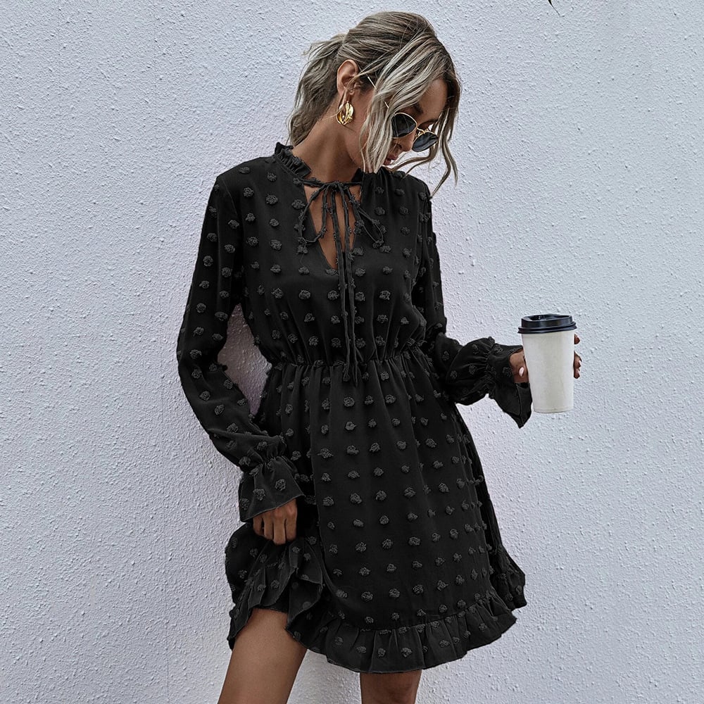 High Waist Polka Dot Dress for Women