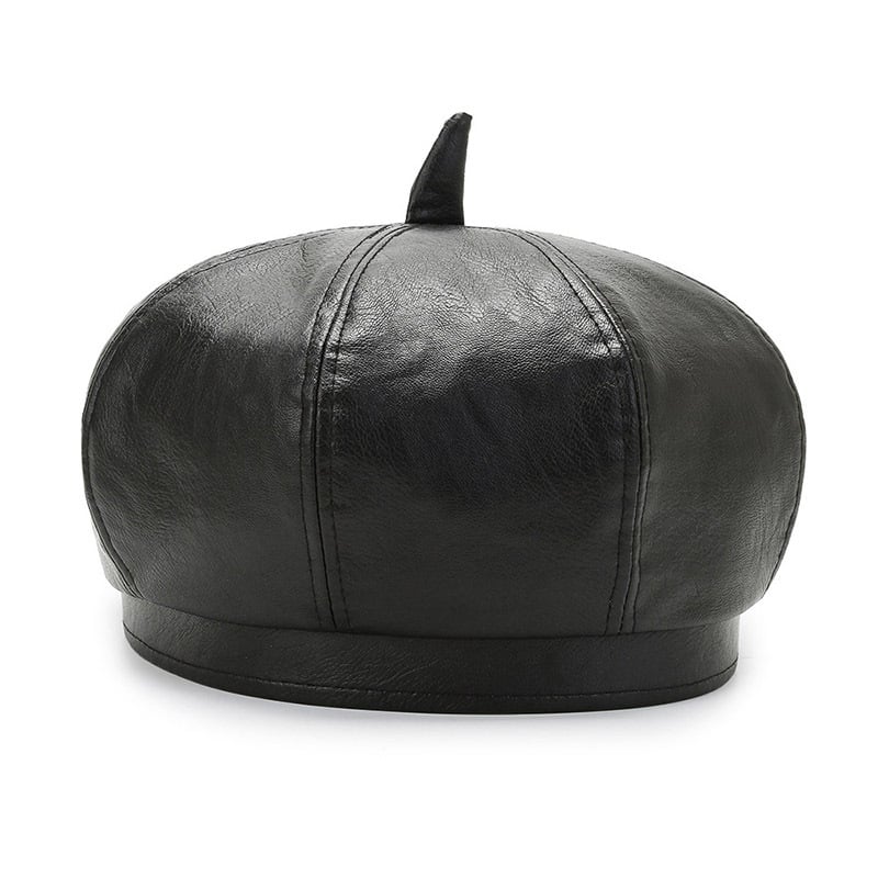 Korean Style PU Octagonal Fashion Hat