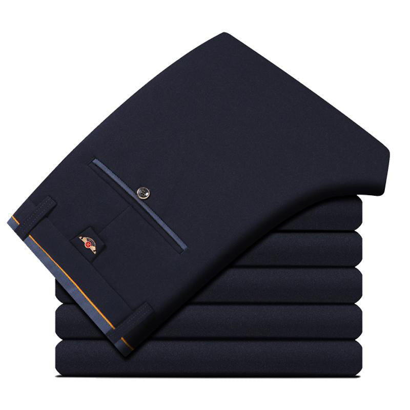 Men's Elastic Band Straight Casual Business Pants