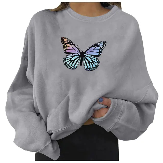 Oversized Women's Hoodie with Urban Alphabet Print