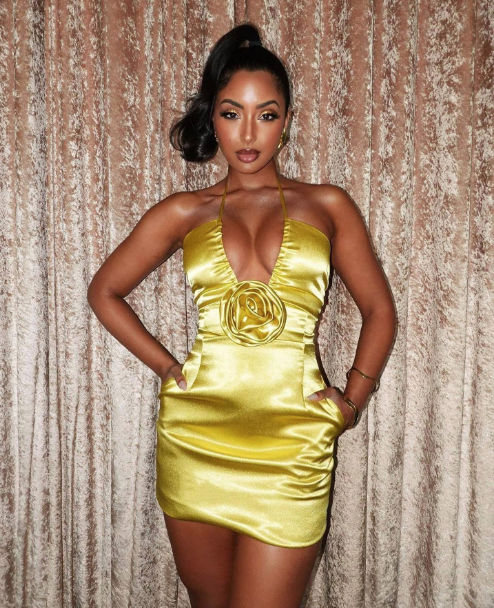 Gold Slim Fit Skirt for Women