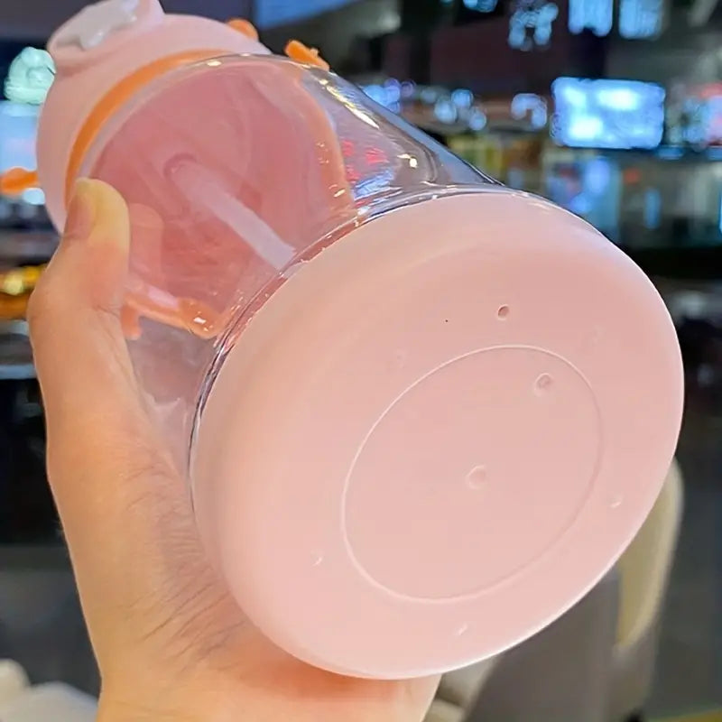 Cute Cartoon Antler Water Bottle 600ml with Strap
