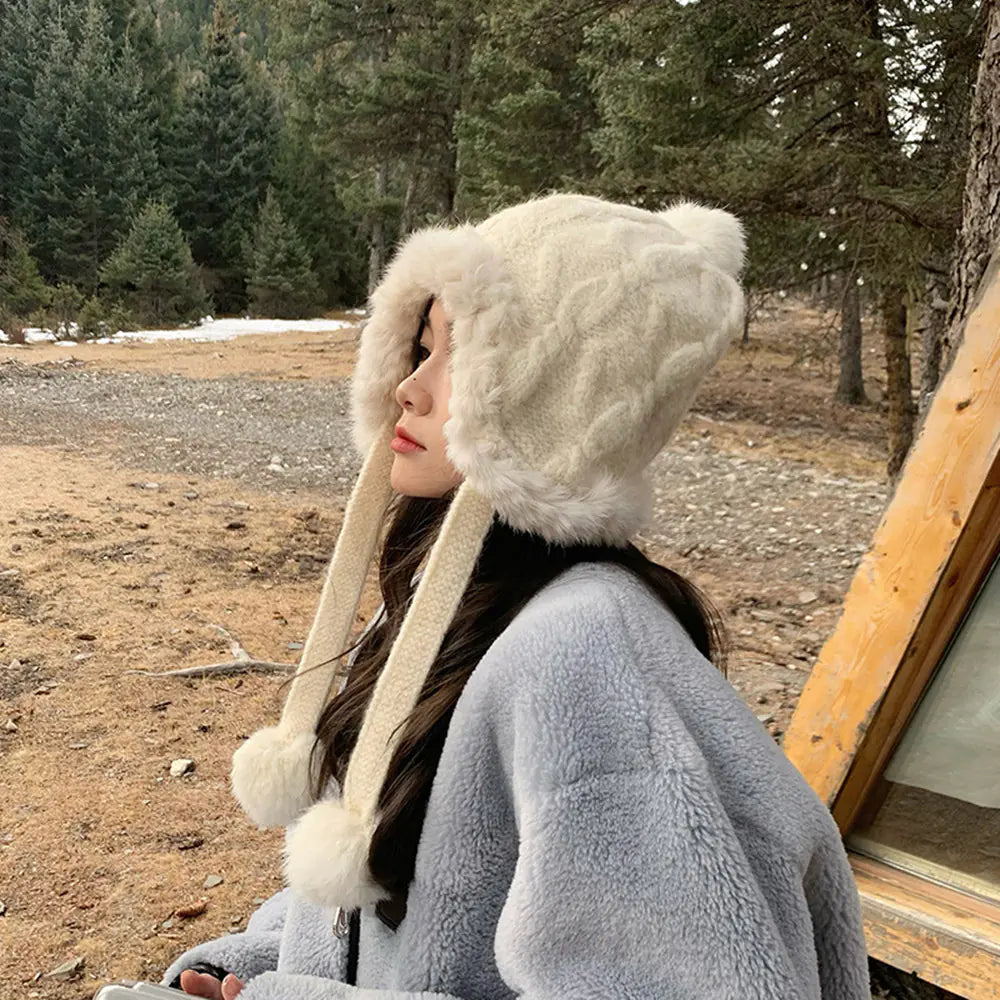 Gentle Fleece Rabbit Fur Lei Feng Hat