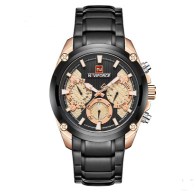 NAVIFORCE Men's Steel Band Watch for Sports & Business