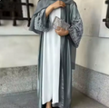 Pearl Dubai Abaya with Handcrafted Beaded Dress (One Piece)