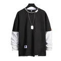 Men's Long Sleeve Two-Piece Pullover with Contrast Color