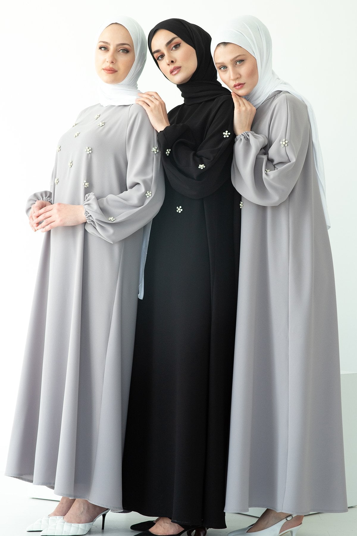 Hand-Sewn Diamond Insert Dress for Ramadan (BA717)