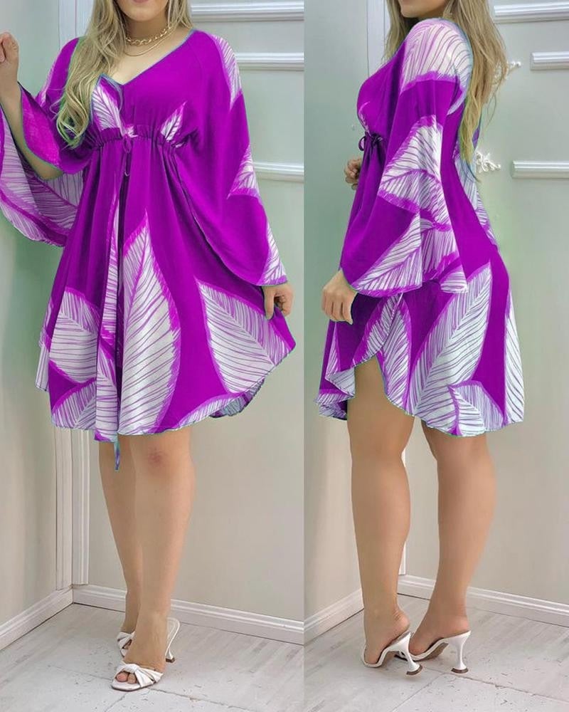 Leaf Print Dress for Women