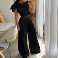 WOLFF Women's Sleeveless Top and Wide Leg Pants Set