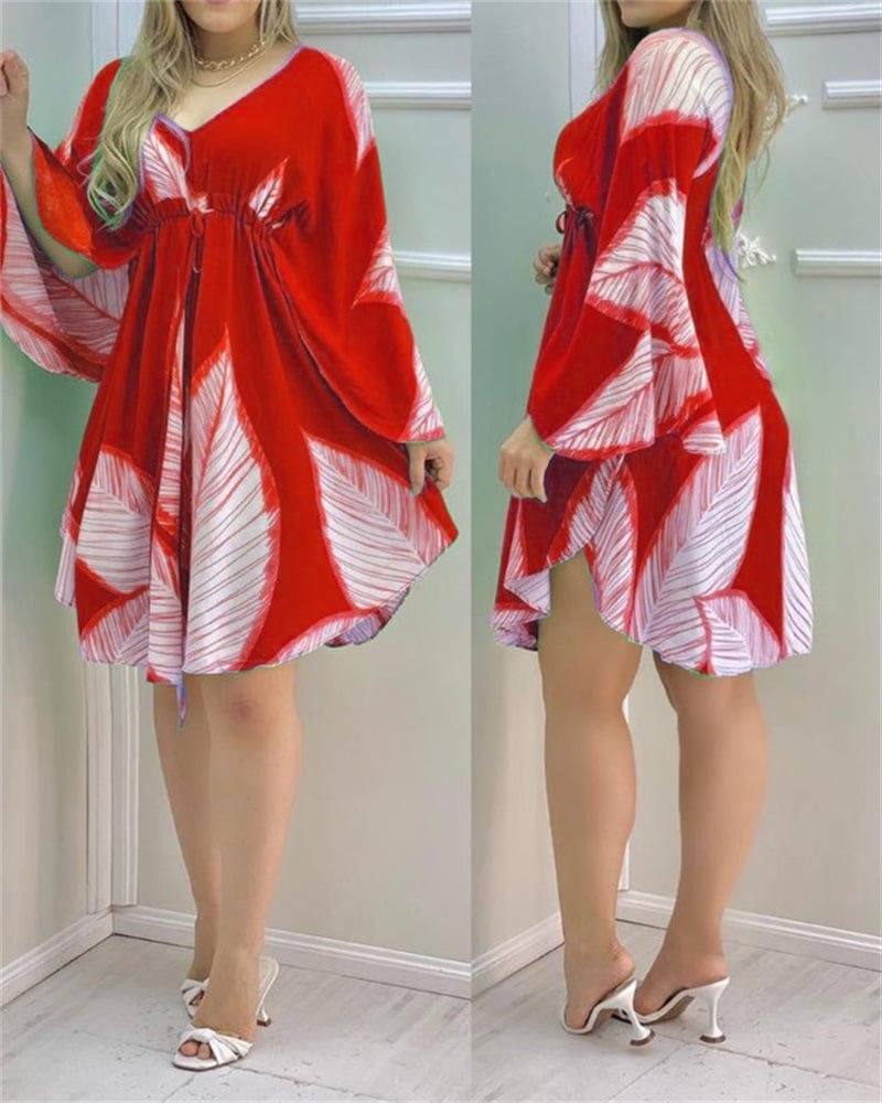 Leaf Print Dress for Women