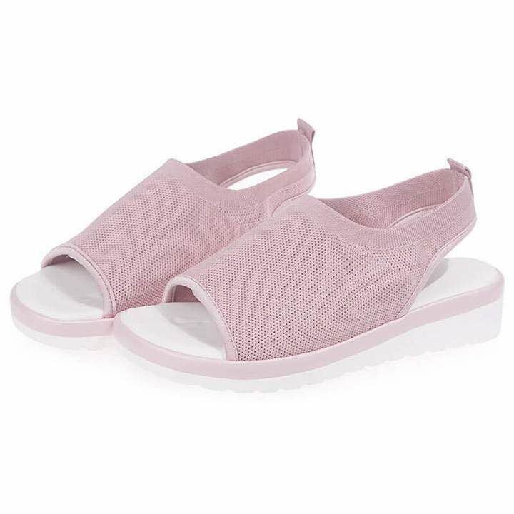 Summer Women's Flyknit Peep-Toe Flats (20-Year Trend)