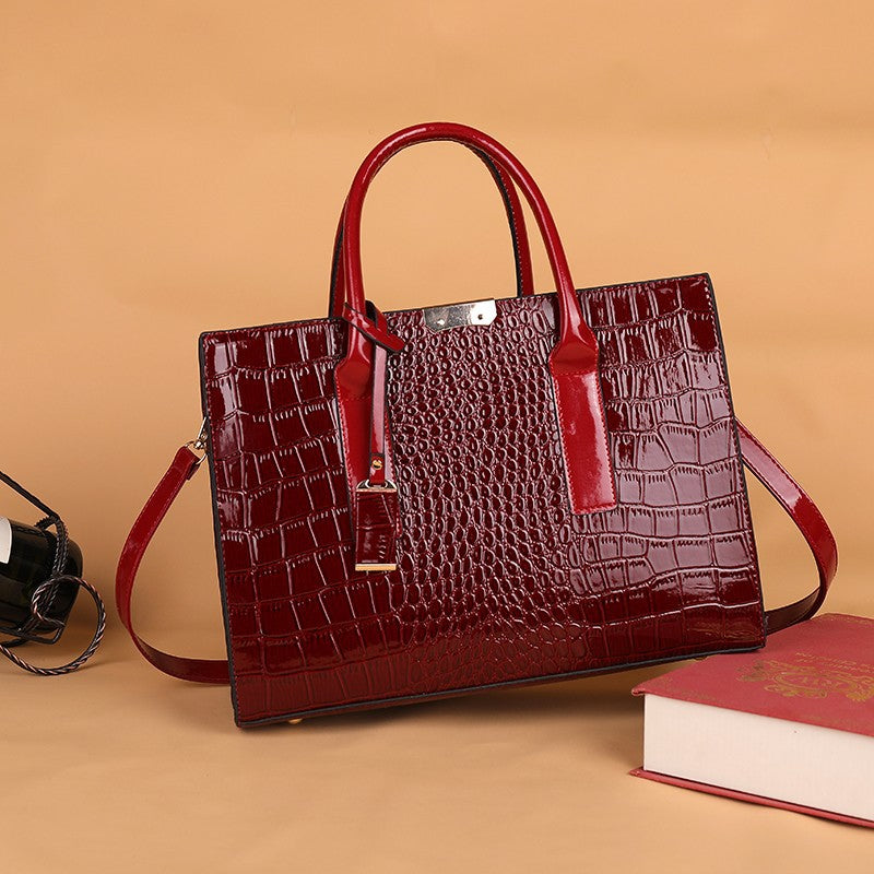2024 New Women's Large Capacity Crocodile Tote Bag