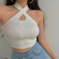 Women's Off-Shoulder Silk Cross Tie Vest