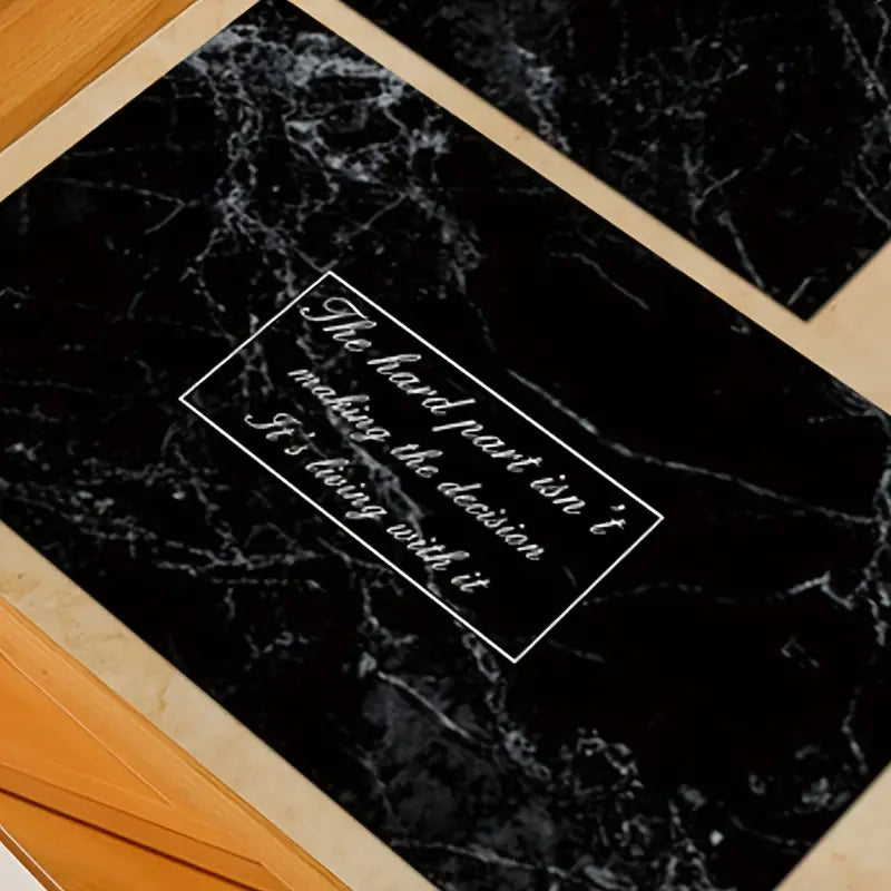 2pcs Modern Marble Kitchen Rug Non-slip Floor Mat